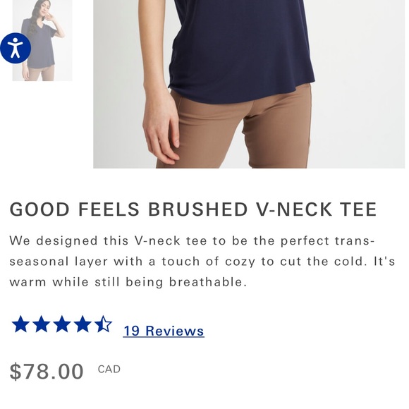 Navy V-Neck Women's Top - Picture 8 of 9